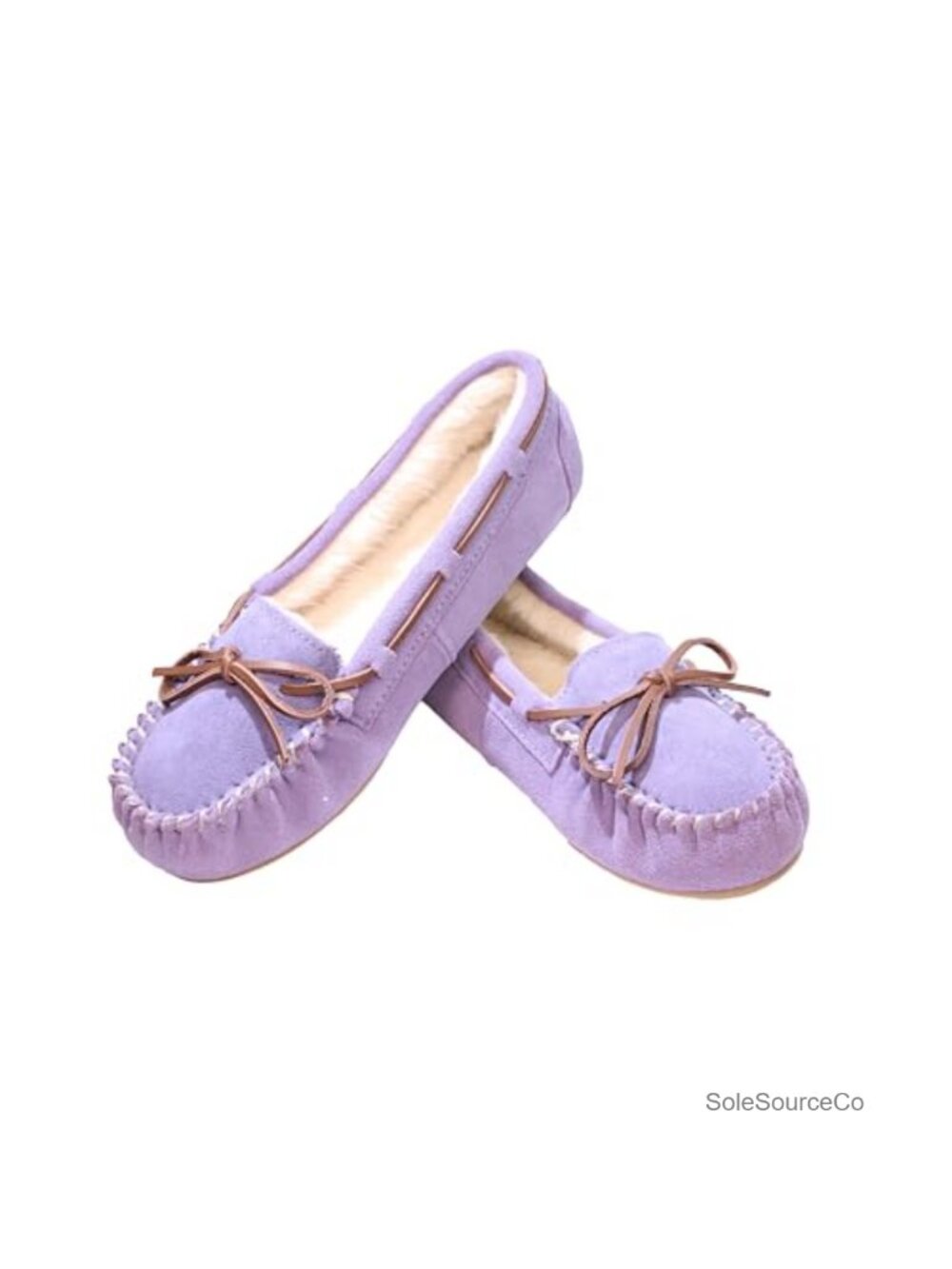Genuine Cow Suede Leather Mocc w/ Memory Foam & Rubber Sole for Women